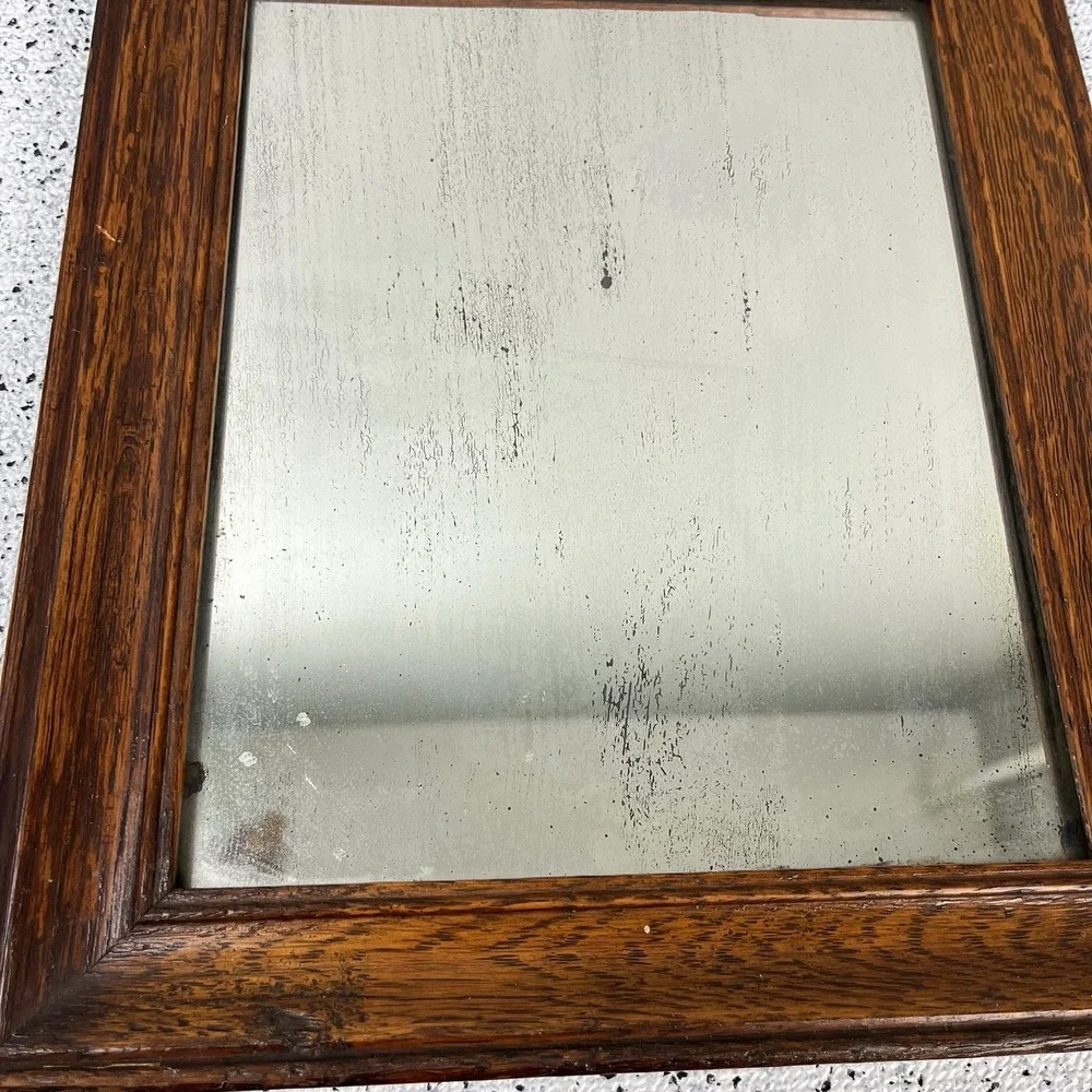 Dwelle-Kaiser Co Antique Mirror Wood Frame Distressed Gallery Wall Hanging